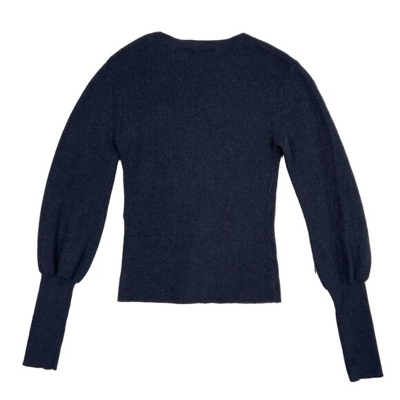 Theory Blouson Sleeve Cashmere Blend Rib Knit Crewneck Sweater Size P - NWOT - Picture 3 of 5